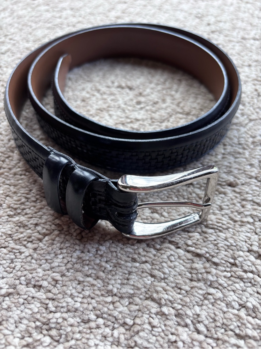 Allen Edmonds Black Textured Belt Size 40